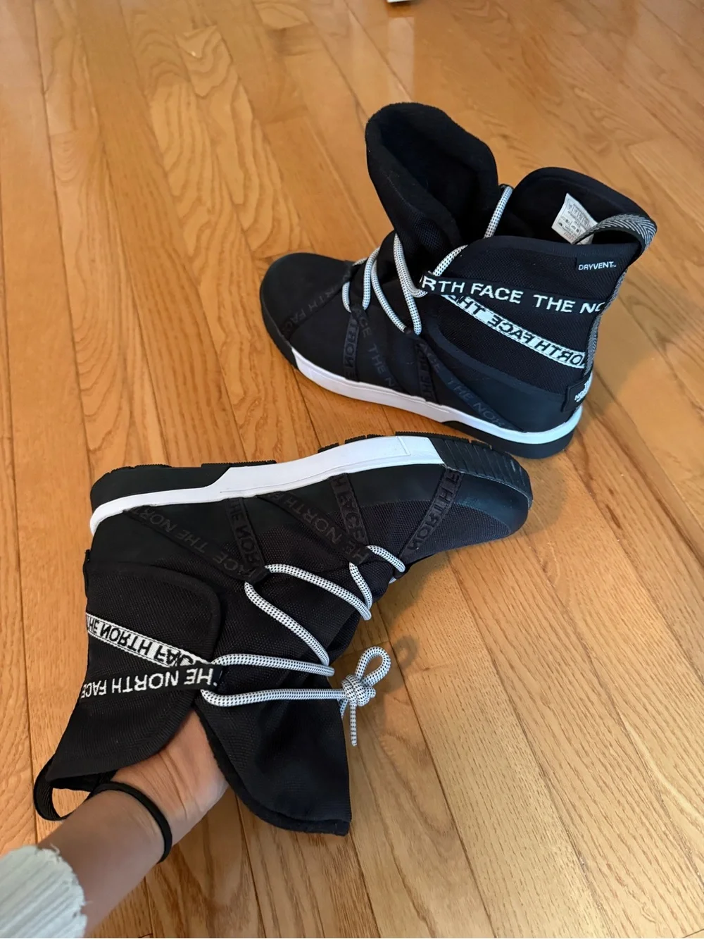 The North Face Black & White High-Top Winter Boots